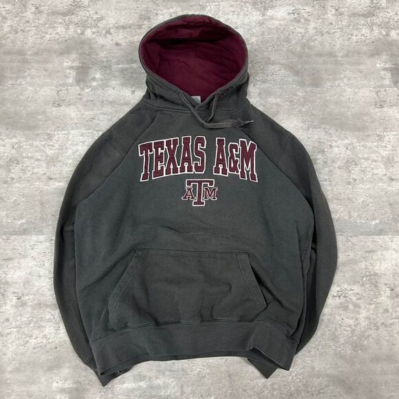 Texas A&M Gray Pullover Hoodie Sweatshirt Size Large - Picture 1 of 4